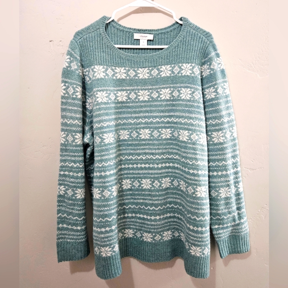 Cj Banks Sparkly Cable Pullover sweater size 1X